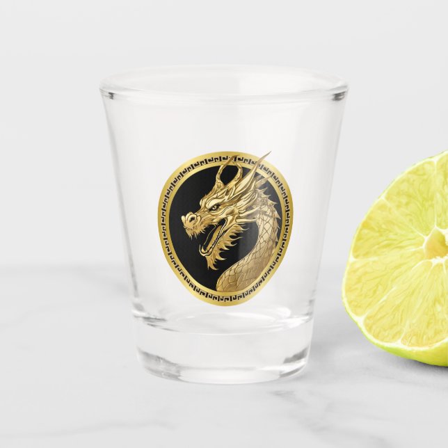 Gold Dragon Shot Glass (Front)