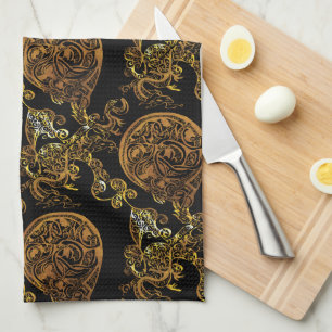 Gold Dragon Tea Towel