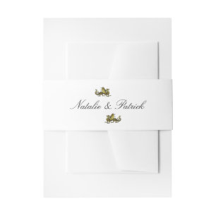 Gold Dragon Wedding Belly Bands Invitation Belly Band