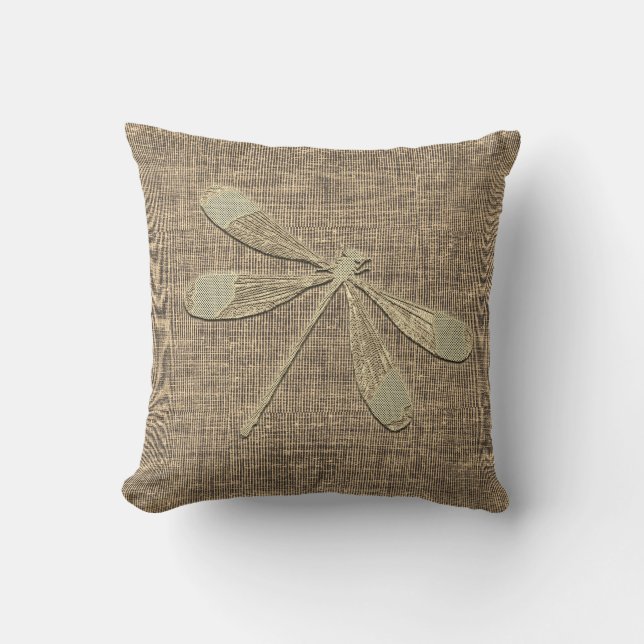 Gold Dragonfly Cushion (Front)