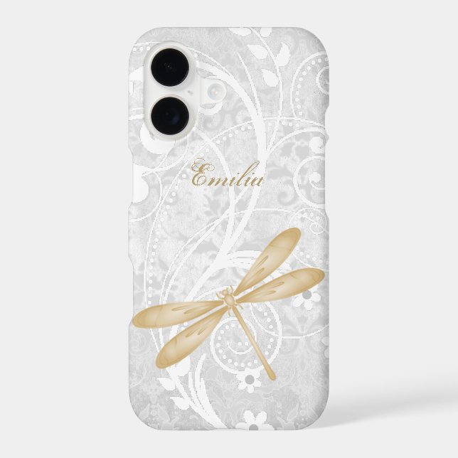 Gold Dragonfly Personalise Samsung Galaxy Case (Back)