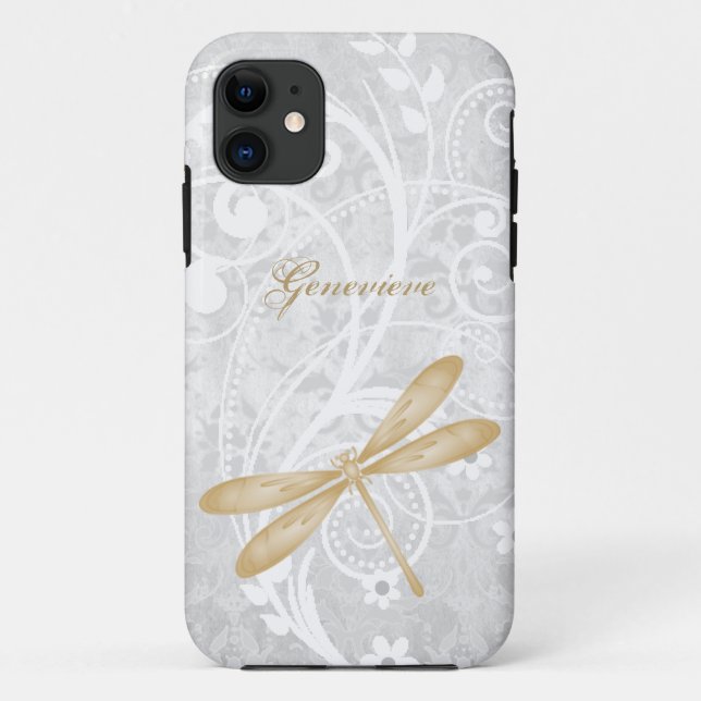 Gold Dragonfly Personalised Case-Mate iPhone Case (Back)