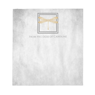 Gold Dragonfly Personalised Notepad