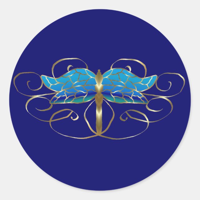 Gold Dragonfly Tiara Stickers (Front)