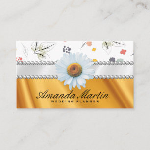 Gold Drapery   Seamless Flower Pattern Business Card