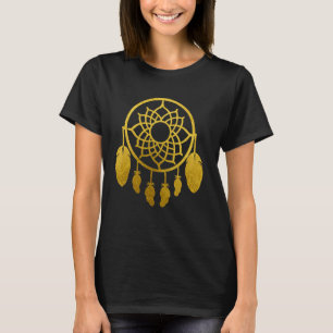 Gold Dream Catcher Design Designation Graphic T-Shirt