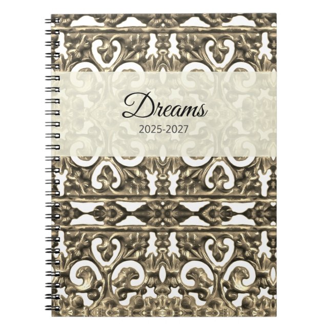 Gold Dream Diary Notebook (Front)