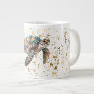 Gold Dream Sea Turtle Large Coffee Mug