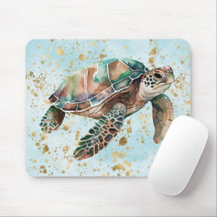 Gold Dream Sea Turtle Mouse Mat