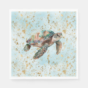 Gold Dream Sea Turtle Napkin