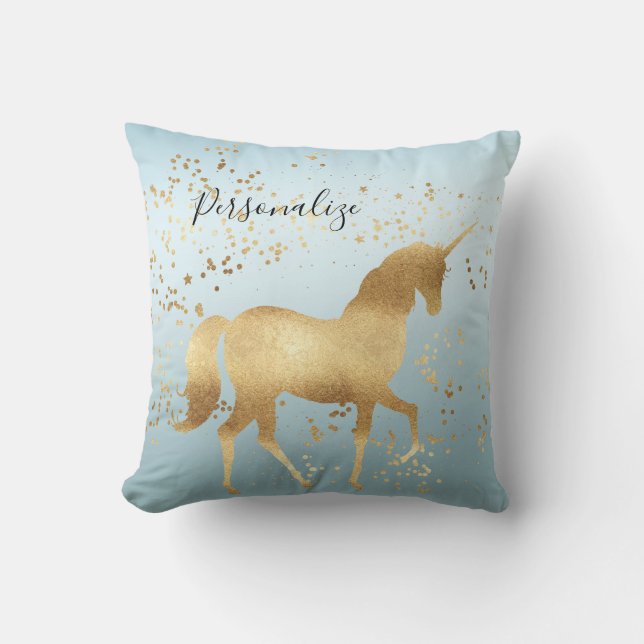 Gold Dream Unicorn Cushion (Front)