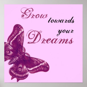 GOLD DREAMS Sunburst Feathered Rose Poster