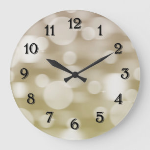 Gold Dreamy Bokeh Ombre Large Clock