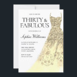 Gold Dress 30th Birthday Party  Invitation<br><div class="desc">Gold Dress 30th Birthday Party Invitation
Variations to the invitation and matching items in our store</div>