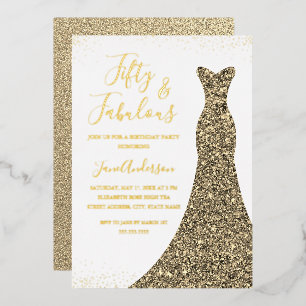 Gold Dress 50 & Fabulous Birthday Foil