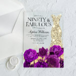 Gold Dress 90th Birthday Party Purple Flower Acrylic Invitations<br><div class="desc">Gold Dress 90th Birthday Party Purple Flowers Invitation

See matching collection in Niche and Nest Store

Many thanks</div>