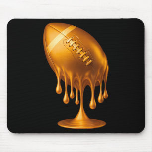 Gold Drip Football Touchdown Player Fans Game Day Mouse Mat