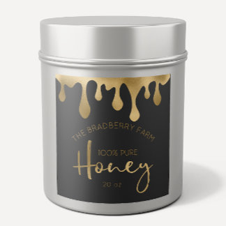 Gold Drips 100% Pure Honey Jar Labels