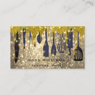 Gold Drips Catering Personal Chef Bakery Pastry Business Card