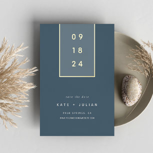 Gold Drop Modern Minimal Foil Save the Date Card