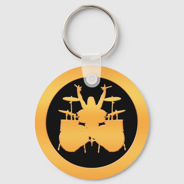 Gold Drummer Key Ring (Front)