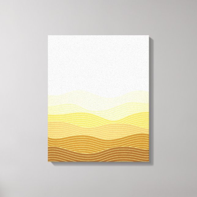 Gold Dunes Minimalist Abstract Boho Design Canvas Print (Front)