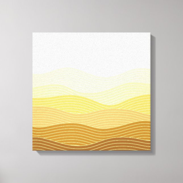 Gold Dunes Minimalist Abstract Boho Design Canvas Print (Front)