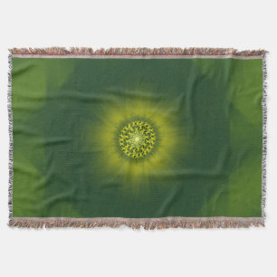 Gold Dust Bloom – Botanical Fractal Throw Blanket