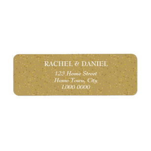 Gold Dust Confetti Address Label