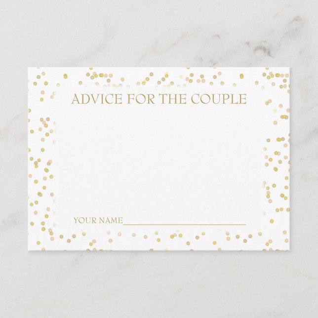Gold Dust Confetti Advice for the Couple (Front)