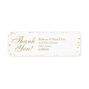 Gold Dust Confetti Wedding Thank You