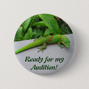 Gold Dust Day Gecko – Audition and Get Some Gecko 6 Cm Round Badge