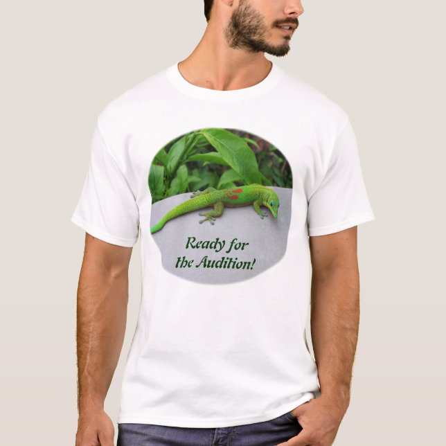 Gold Dust Day Gecko – Audition and Get Some Gecko T-Shirt (Front)