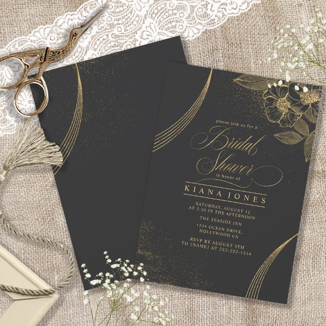 Gold Dust & Outlines Bridal Shower Blk/Gld ID835 (Creator Uploaded)