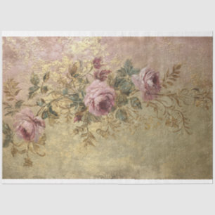 Gold Dust, Vintage Floral & Patina Tissue Paper