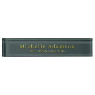 Gold & Dusty Green Color Professional Plain Modern Nameplate