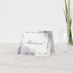  Gold Dusty Plum Purple Thank You Card