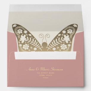 Gold Dusty Rose Wedding 5x7 Envelope