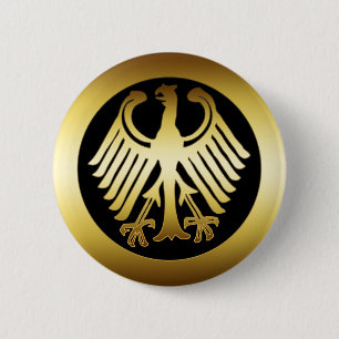 GOLD EAGLE 6 CM ROUND BADGE