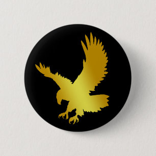 GOLD EAGLE 6 CM ROUND BADGE