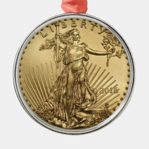 Gold Eagle coin Metal Tree Decoration