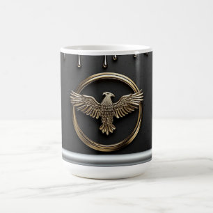 Gold Eagle Emblem With Spread Wings Coffee Mug