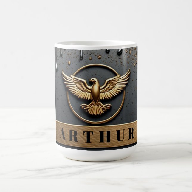 Gold Eagle Emblem With Spread Wings Coffee Mug (Center)