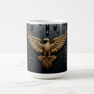 Gold Eagle Emblem With Spread Wings Coffee Mug