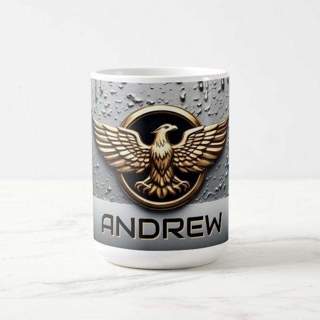 Gold Eagle Emblem With Spread Wings Coffee Mug (Center)