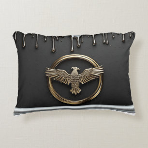 Gold Eagle Emblem With Spread Wings Decorative Cushion