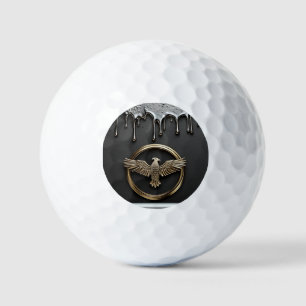 Gold Eagle Emblem With Spread Wings Golf Balls