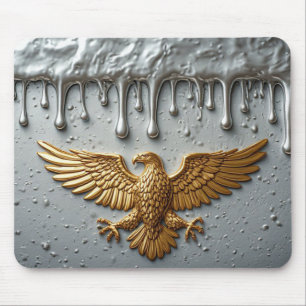 Gold Eagle Emblem With Spread Wings Mouse Mat