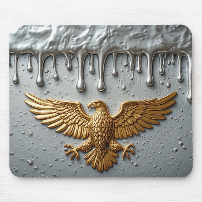Gold Eagle Emblem With Spread Wings Mouse Mat (Front)