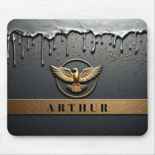 Gold Eagle Emblem With Spread Wings Mouse Mat